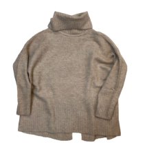 画像1: Bottleneck design mix knit　ボトルネックデザインミックスニット　ベイジュ (1)