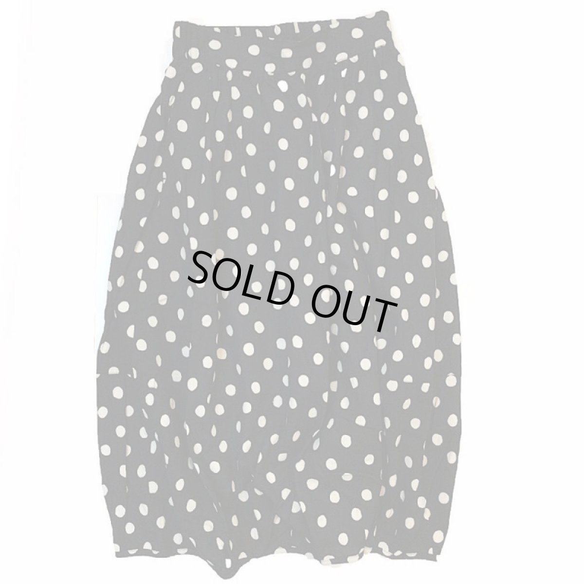 画像1: cotton linen dot  balloon skirt Black (1)