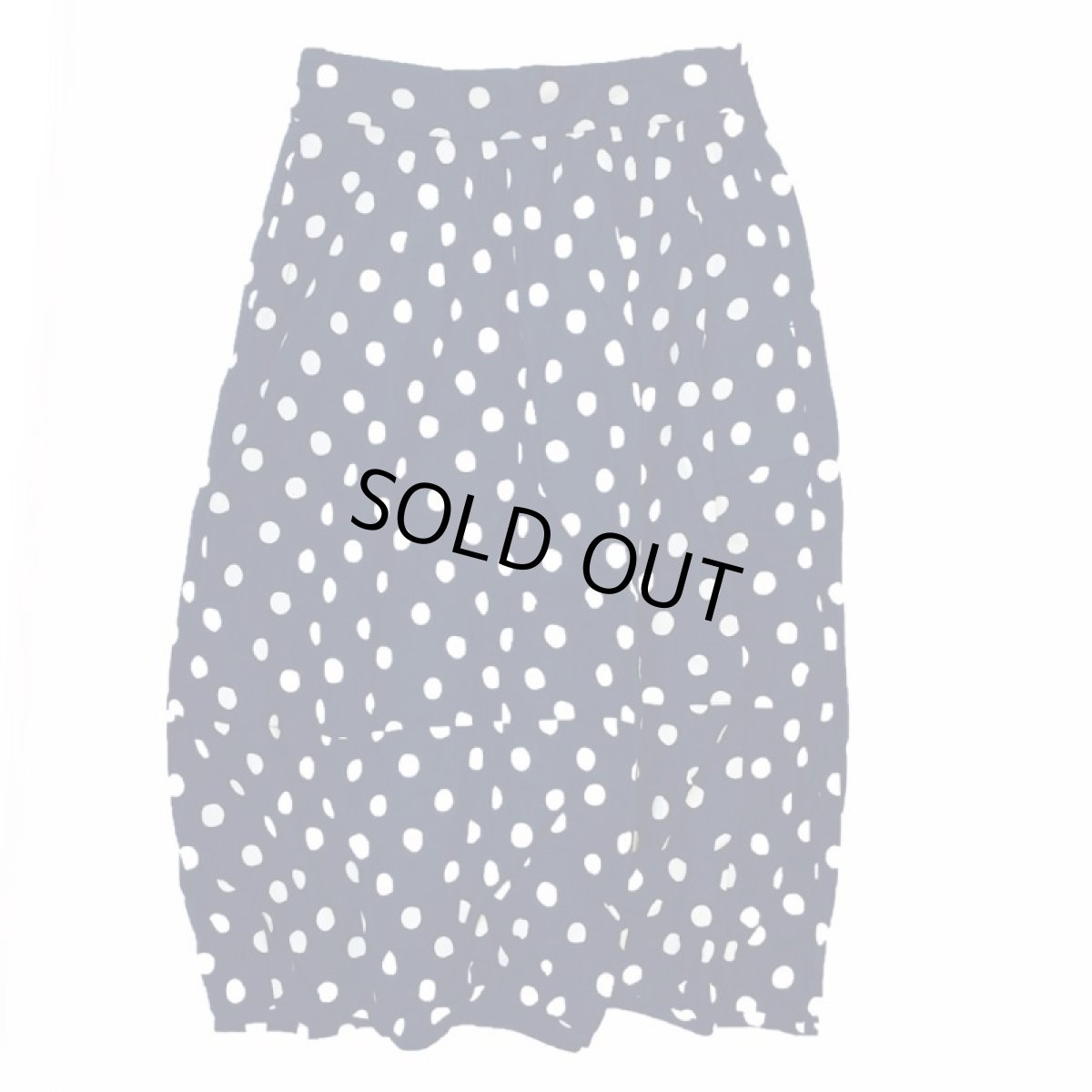 画像1: cotton linen dot  balloon skirt Navy (1)
