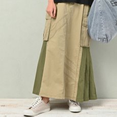 画像4: Redesign  military  skirt  リメイクミリタリースカート　ベイジュ＆オリーブ (4)