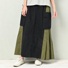 画像1: Redesign  military  skirt  リメイクミリタリースカート　ブラック＆オリーブ (1)