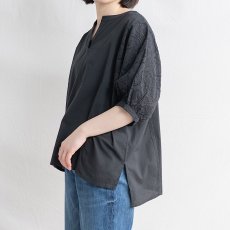 画像1: embroidery blouse ブラック (1)