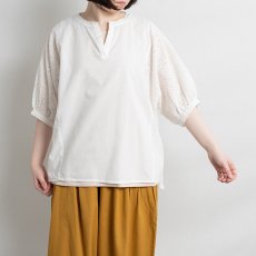 画像1: embroidery blouse ホワイト (1)